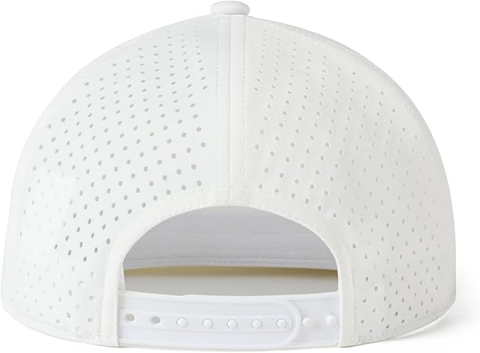 FEINION Men Flat Brim Adjustable Performance Hat Snapback Laser Perforated Baseball Cap