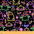 Halloween Ghost Decorations Kawaii Upholstery Fabric Rainbow Neon Lights Design Pumpkin Lantern Outdoor Fabric by The Yard 362"x63", Gothic Halloween Bats Cartoon Watercolor Candy Waterproof Fabric