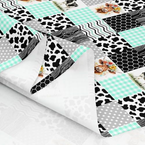Erosebridal Cute Cow Print Fabric By the Yard, 2 Yards