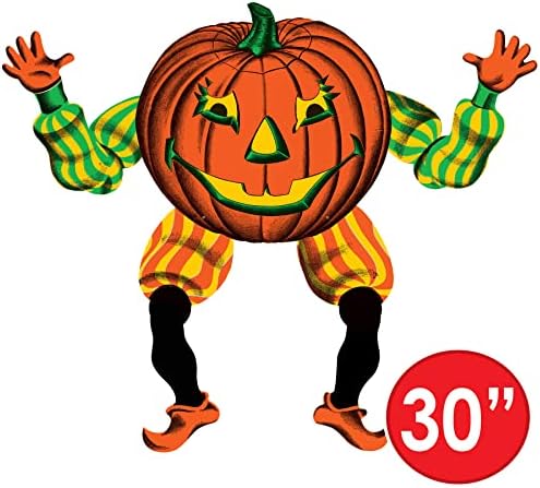 Beistle 2-Pack Vintage Halloween Jointed Goblins, Fall Pumpkin Wall Decorations, Classic Spooky Décor for Haunted Houses and Seasonal Displays, 30”