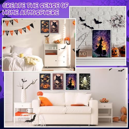 Halloween Paint by Numbers for Adults with Framed Canvas - Wooden Easel