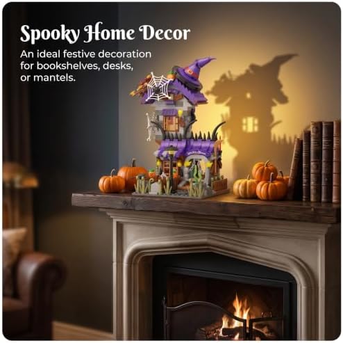 Witch House Building Set, 712 Pcs Mini Halloween Building Toy