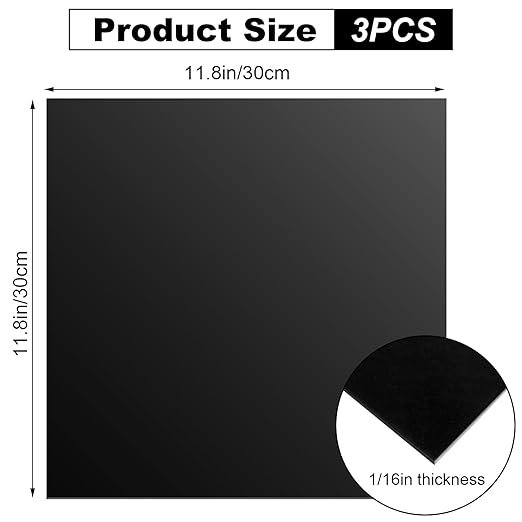 3PCS 12 x 12 x 1/16 Inch Anodized Aluminum Sheet, 5052 Black Aluminum Engraving - Image 2