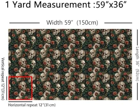 Feelyou Sugar Skull Fabric By The Yard Kids Decorative Soft