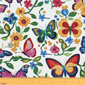 Rainbow Butterfly Upholstery Fabric for Chairs Boho Floral Fabric by The Yard 362"x63", Rustic Aesthetic Animal Country Beetles Outdoor Fabric