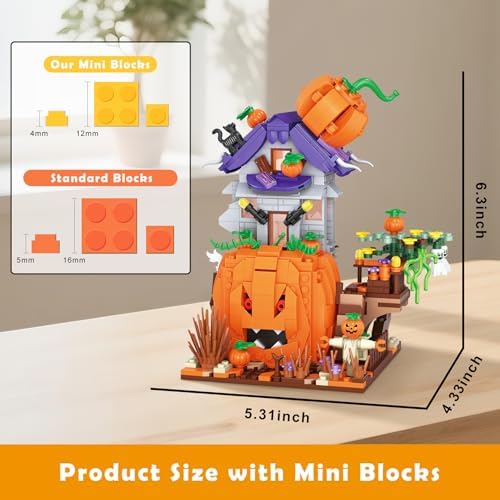 Halloween Pumpkin House Mini Building Blocks Set
