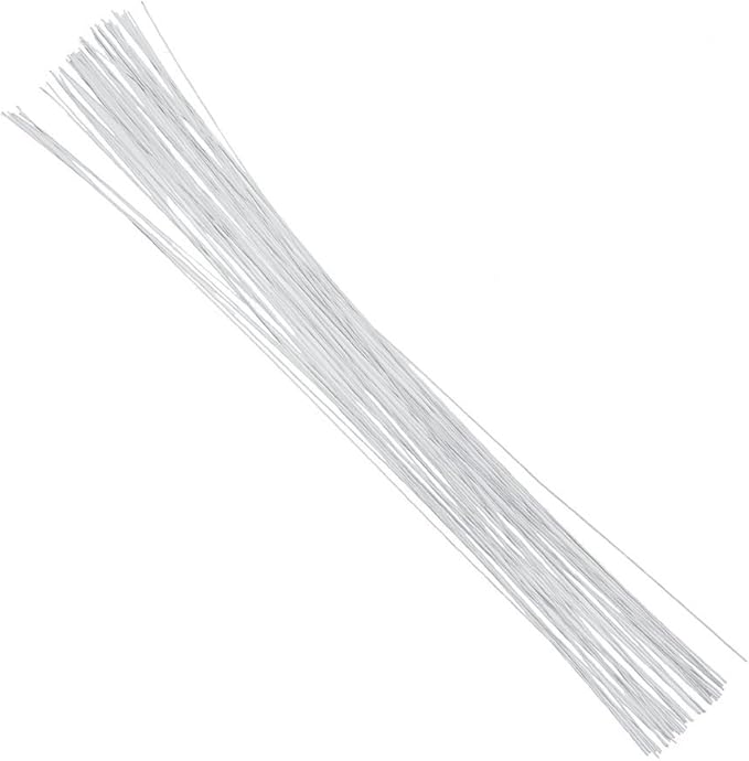 Decora 24 Gauge White Floral Wire 16 inch, 50/Package by DECORA