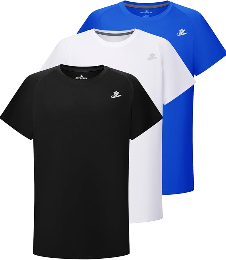 DEVOROPA Youth Boys Compression Shirt Long/Short Sleeve Football Baseball Undershirt Quick Dry Kids Sports Baselayer Crewneck