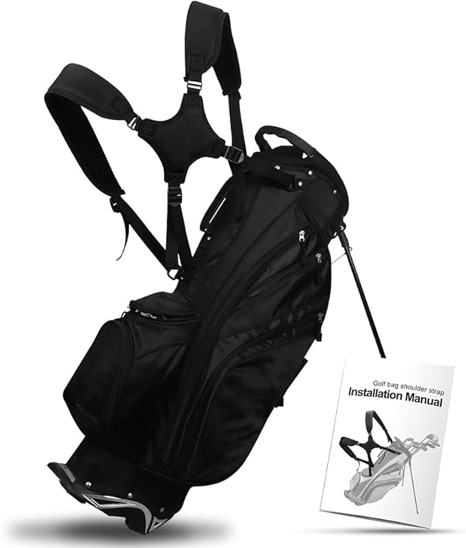 Golf Bag Strap Replacement Comfort Double Shoulder Adjustable Strap Padded Golf Carrying Bag Strap