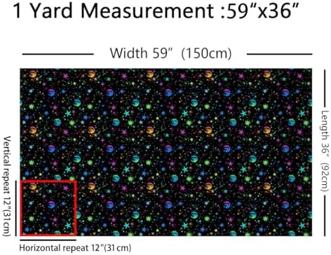 jejeloiu Colorful Galaxy Fabric by The Yard Soft 5 Yards