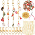Tondiamo 266 Pcs Christmas Keychain Making Kit Xmas Keychain Craft Gift