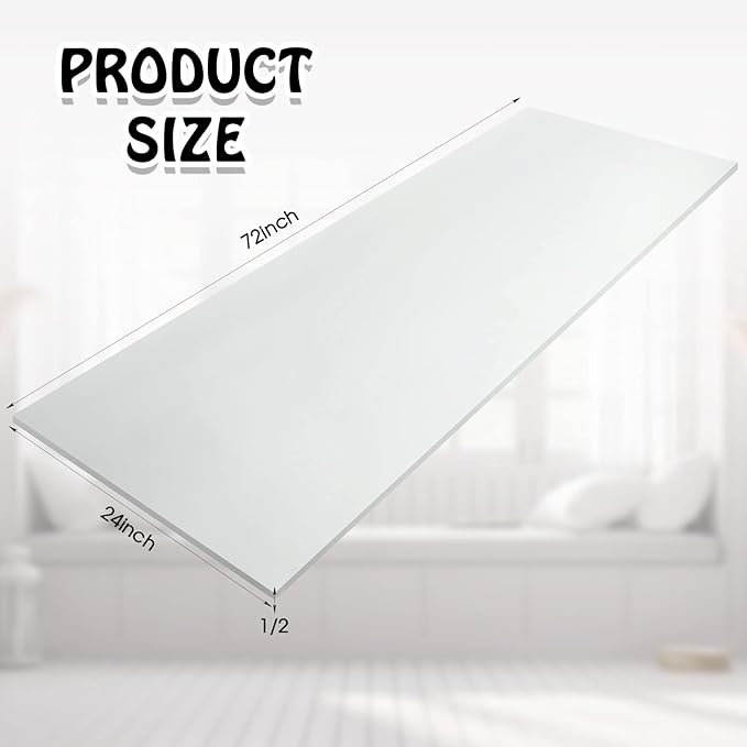Amylove Polyurethane Foam 24" x 72" High Density Cushion Upholstery Foam Sheet - Image 2