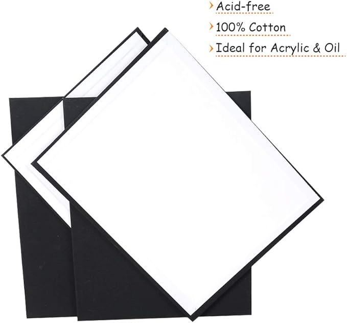 CONDA Black Canvases for Painting, Canvas Panels 8x10 inch, 100% Cotton - Image 4