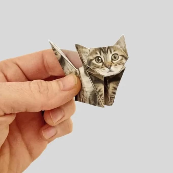 Paper Cat, Paper Cat Origami, 50 DIY Origami Foldable Cute Cat Figurines Fun - Image 2