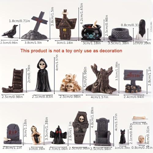 38pcs Resin Mini Figurines Spooky Ornaments For Micro‑Landscape and Gifts