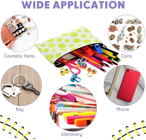 Eccliy 20 Pcs Tennis Makeup Bags Bulk Sport Team Gifts Tennis Cosmetic Bag Accessories for Women Toiletry Zipper Pouch Travel Canvas Gifts Stuff for Party Team Players Lover