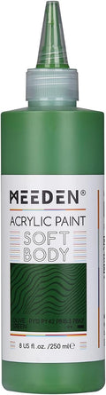 MEEDEN Olive Green Acrylic Paint: Matte Finish 250ml/8.45oz Soft Body Bulk by MEEDEN