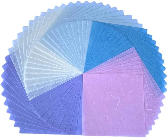 50 Sheets 6 x 6 Inches Natural Fiber Mulberry paper Sheets Square Origami Paper - Image 2