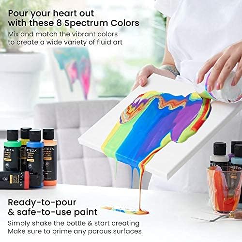 ARTEZA Acrylic Pouring Paint Set, 8 Rainbow Colors, 4 oz Bottles, High-Flow - Image 5