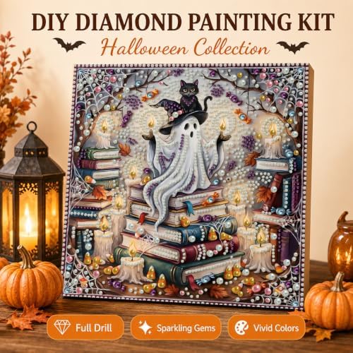 Reofrey DIY Halloween Pearl Art Kits for Adults, 5D Diamond Art Kits B02