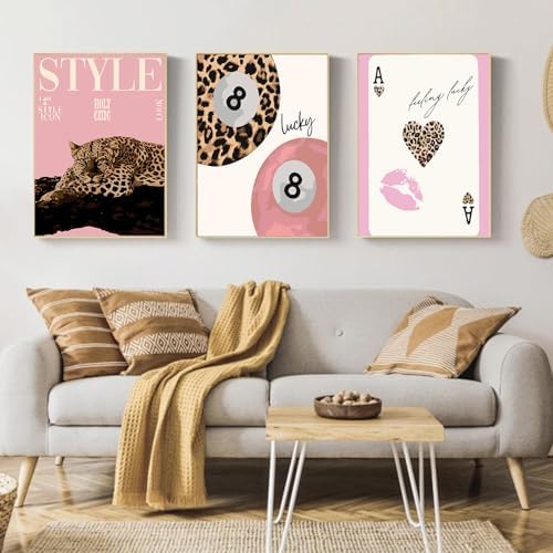 Mandun Lucky Leopard Paint by Numbers Kit for Adults, 3 Pack, 7.8x11.8 inch