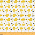 Bee Upholstery Fabric for Chairs Cute Honeybee Honey Beehive Outdoor Fabric by The Yard 181"x63", Hexagon Honeycomb Beetles DIY Craft Hobby Polyester Fabric