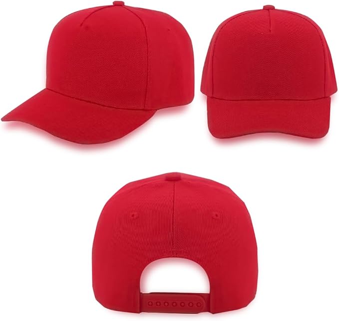 ZH 12 PC 5 Panel Baseball caps, Bulk Baseball caps, Customizable DIY Design, Wholesale Caps, One-Size-Fits-All