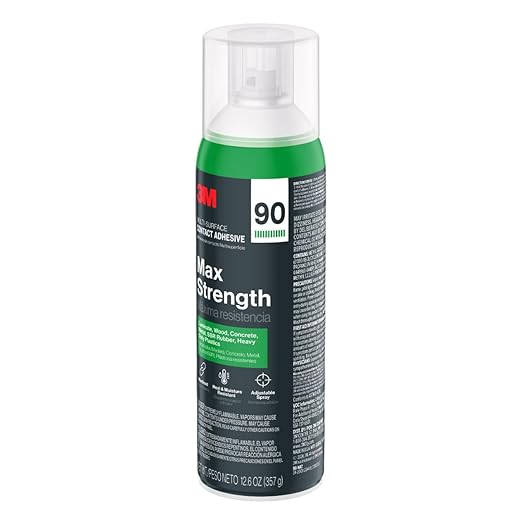 3M Max Strength 90 Contact Adhesive Spray, 12.6 oz – Low VOC Heavy Duty Glue - Image 7