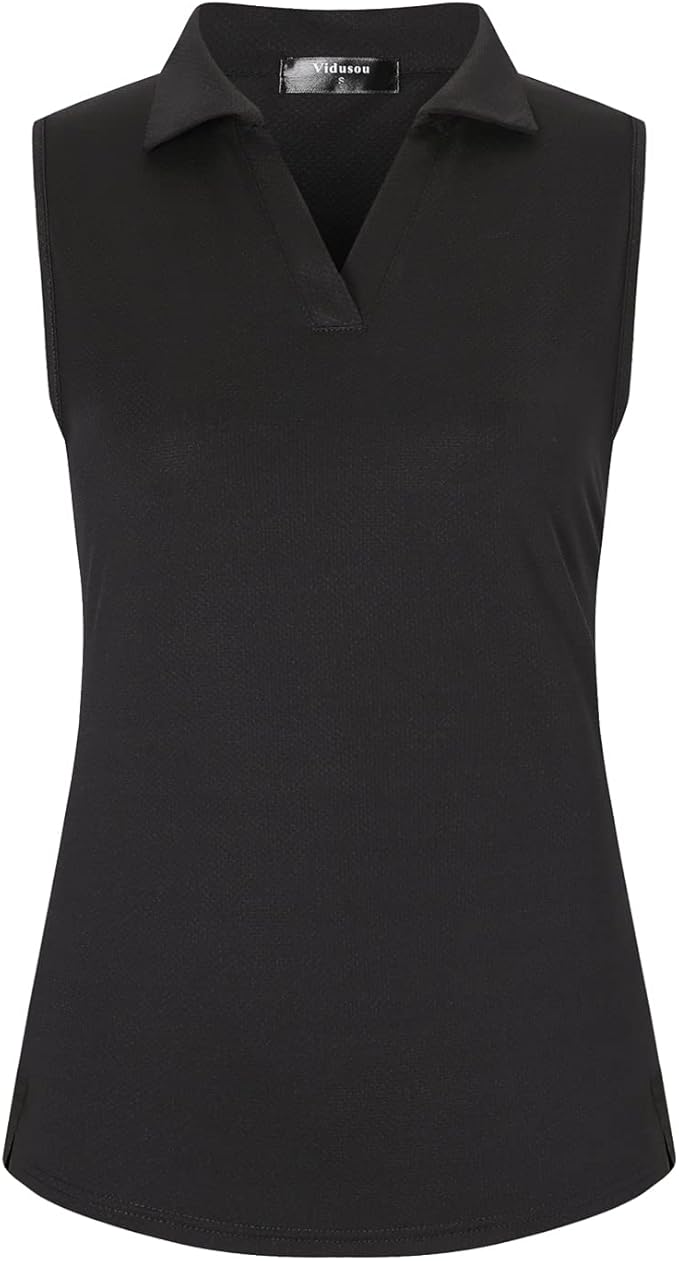 Womens Sleeveless V Neck Golf Polo Shirts