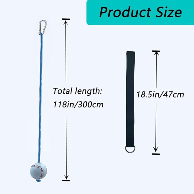 LOOEEL Baseball and Softball Batting Training Rope,Baseball Softball Hitting Trainer,Batting Swing Trainer for Baseball & Softball.Practice Baseball Swing Skills,and Hitting Performance