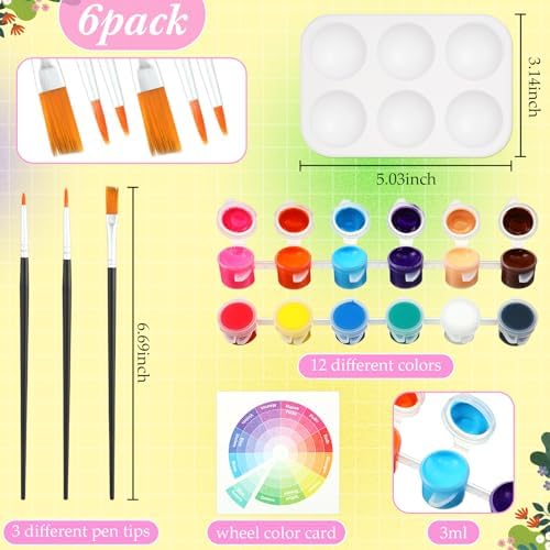 Dinifee 6 Pack Pre Drawn Canvas 8x10 Paint Kit for Adults, Butterfly