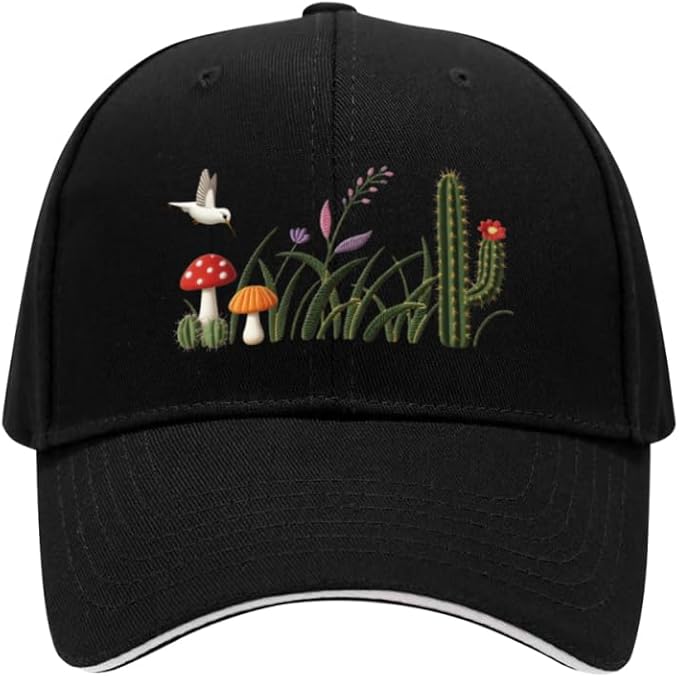 Embroidered Baseball Cap for Men Women, Breathable Cotton Adjustable Hat, Various Patterns for Casual Daily Outfits