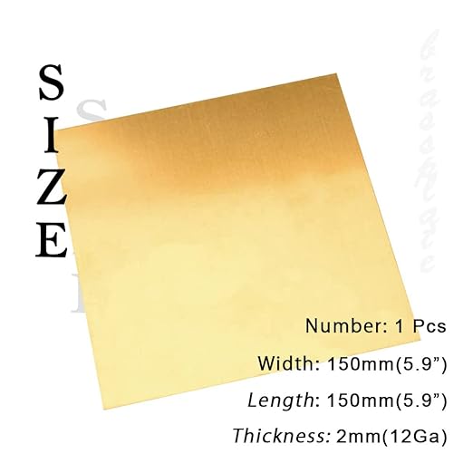 12 Gauge Brass Sheet，H62 Brass Plates Metal 0.079" Thickness x 5.9" Width x - Image 2