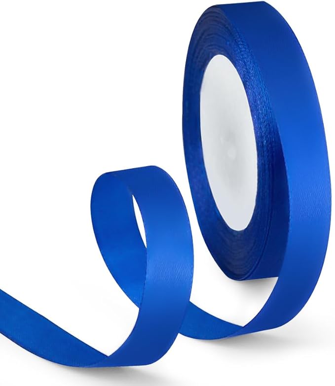 5/8 Inch 25 Yards Satin Ribbon Royal Blue, Solid Color Fabric Ribbon by HimBen