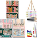 Mandun Book Shop Paint by Numbers Kit for Adults, 3 Pack, 7.8x11.8 inch