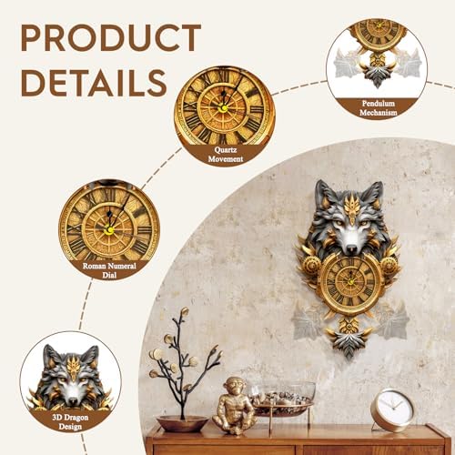 3D Puzzles for Adults Wooden Wolf Puzzle Clock Adult Crafts