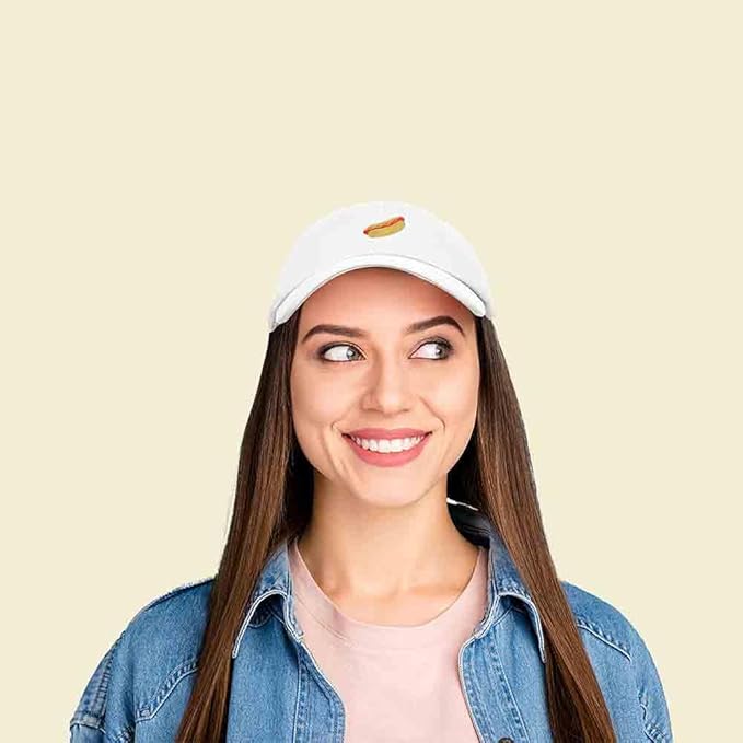 DALIX Hot Dog Hat Embroidered Mens Womens Baseball Cap