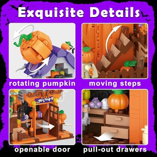 Halloween Pumpkin House Mini Building Blocks Set