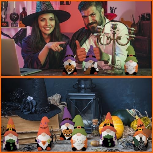 CroBlissful 6 Sets Halloween Gnome Ceramics to Paint Crafts Kit