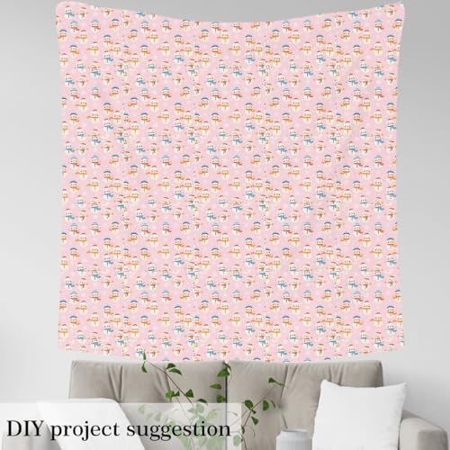 JEJELOIU Kawaii Xmas Snowman Fabric by The Yard Merry Christmas Upholstery Fabric Snowflake Waterproof Indoor Outdoor Decor for DIY Sewing Craft Projects 2 Yards