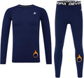 DEVOROPA Youth Boys Compression Thermal Shirt Long Sleeve Kids Fleece Baselayer Soccer Baseball Undershirt Slim/Regular/Husky
