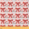 Christmas Upholstery Fabric for Chairs | Cartoon Santa Claus Fabric by The Yard 36"x63", Xmas Red Bow Tie Cute Ribbon Bowknot Kawaii Sewing Fabric for Kids Gifts