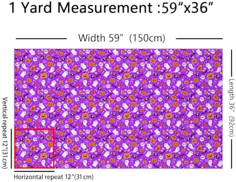jejeloiu Happy Halloween Fabric by The Yard 2 Yards