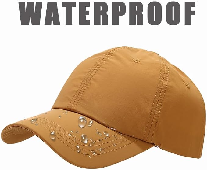 Waterproof Baseball Cap Breathable UPF50+ Caps for Men Women Outdoor Sport Adjustable Rain Quick Dry Hat