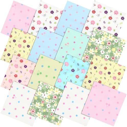 Hahafelt 10 Pcs Wildflower Quilting Fabric Bundles 20 x 20 Inch