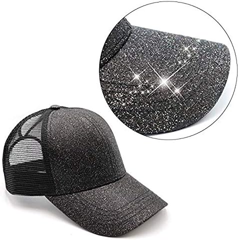 Criss Cross Hat Washed Distressed Baseball Cap Ponytail Hat High Messy Bun Ponycap for Women
