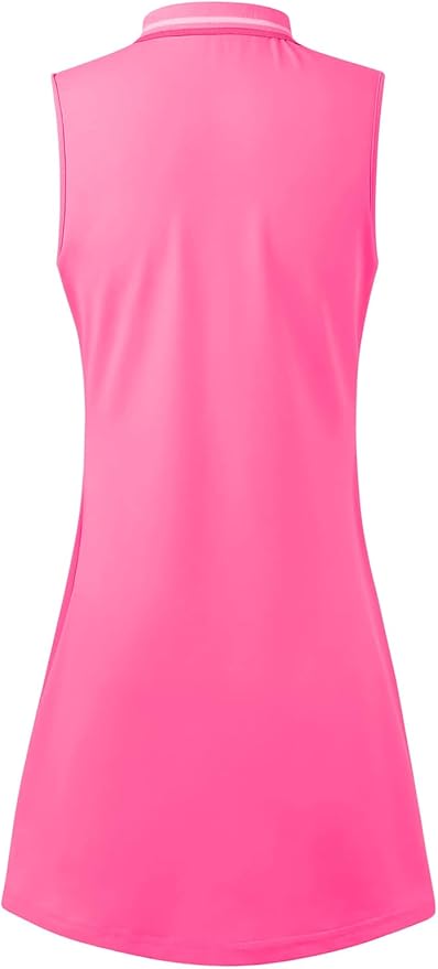 Womens Sleeveless Golf Tennis Dresses with Inner Shorts＆Pockets for Workout Exercise