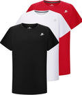 DEVOROPA Youth Boys Compression Shirt Long/Short Sleeve Football Baseball Undershirt Quick Dry Kids Sports Baselayer Crewneck