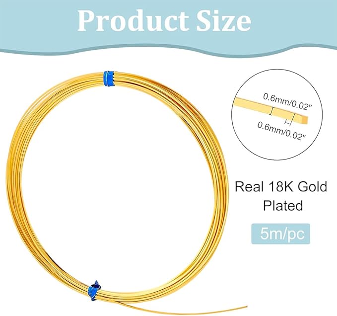 BENECREAT 23 Gauge 16 Feet Square Copper Wire, Bendable Metal Craft Wire - Image 2