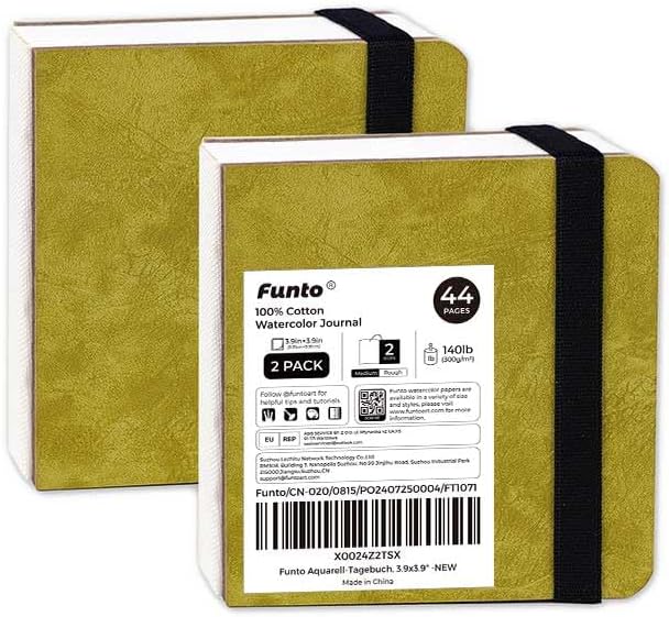 Funto Watercolor Journal 2-Pack, 44 Pages Each, Hot-Pressed 100% Cotton - Image 7